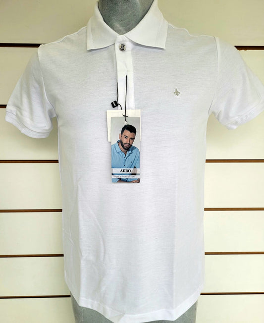 Camiseta polo branca Aero